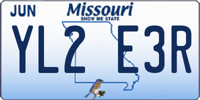 MO license plate YL2E3R