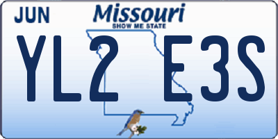 MO license plate YL2E3S