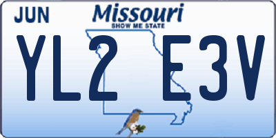 MO license plate YL2E3V