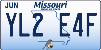 MO license plate YL2E4F