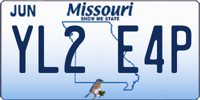 MO license plate YL2E4P