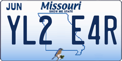 MO license plate YL2E4R
