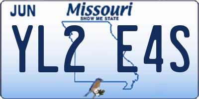 MO license plate YL2E4S