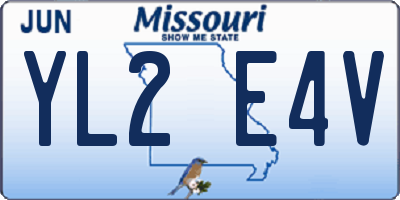 MO license plate YL2E4V