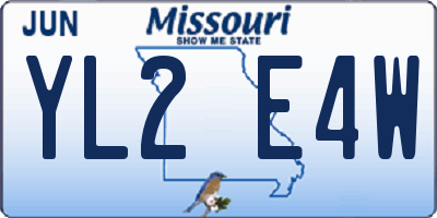 MO license plate YL2E4W