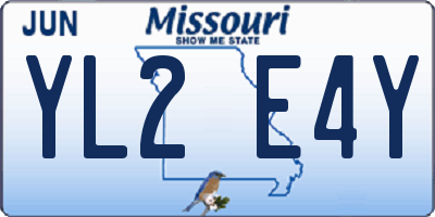 MO license plate YL2E4Y