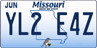 MO license plate YL2E4Z