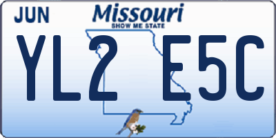 MO license plate YL2E5C