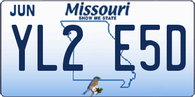 MO license plate YL2E5D