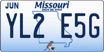 MO license plate YL2E5G