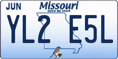 MO license plate YL2E5L