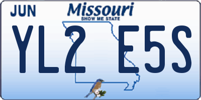 MO license plate YL2E5S