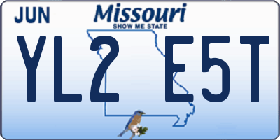 MO license plate YL2E5T
