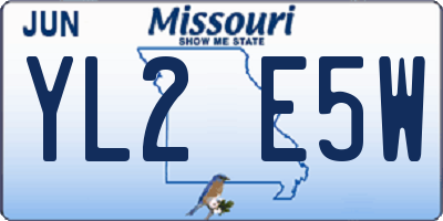 MO license plate YL2E5W