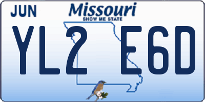 MO license plate YL2E6D