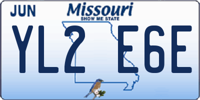 MO license plate YL2E6E