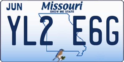 MO license plate YL2E6G