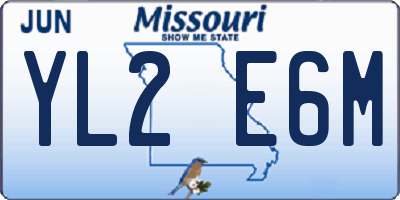 MO license plate YL2E6M