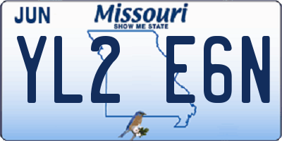MO license plate YL2E6N