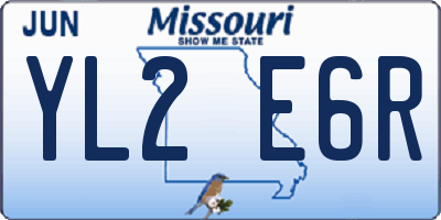 MO license plate YL2E6R