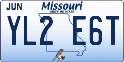 MO license plate YL2E6T