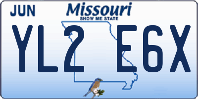 MO license plate YL2E6X
