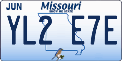 MO license plate YL2E7E
