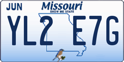 MO license plate YL2E7G