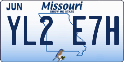 MO license plate YL2E7H