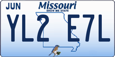 MO license plate YL2E7L