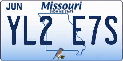 MO license plate YL2E7S