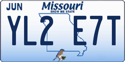 MO license plate YL2E7T