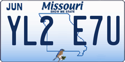 MO license plate YL2E7U