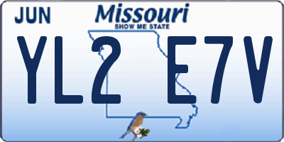 MO license plate YL2E7V