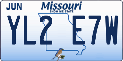 MO license plate YL2E7W