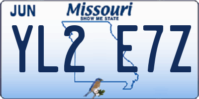MO license plate YL2E7Z