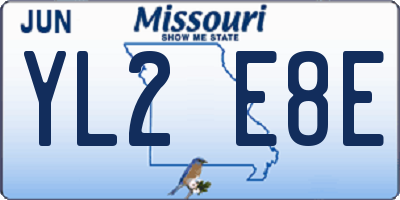 MO license plate YL2E8E