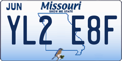 MO license plate YL2E8F