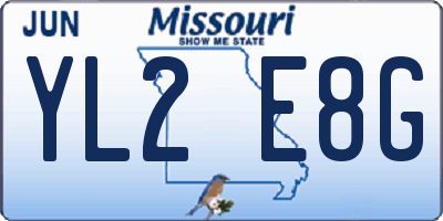 MO license plate YL2E8G