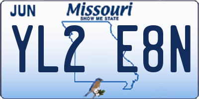 MO license plate YL2E8N