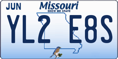 MO license plate YL2E8S