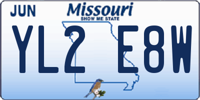 MO license plate YL2E8W
