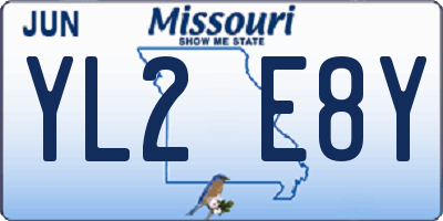 MO license plate YL2E8Y