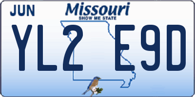 MO license plate YL2E9D