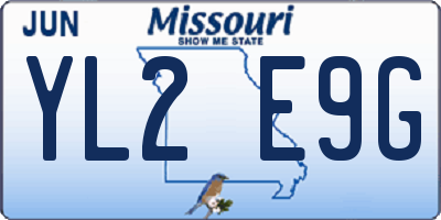 MO license plate YL2E9G