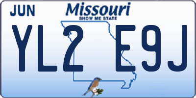 MO license plate YL2E9J