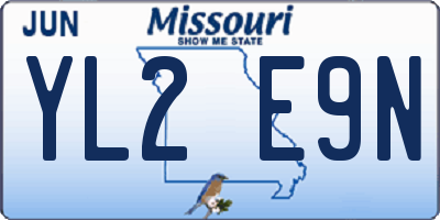 MO license plate YL2E9N