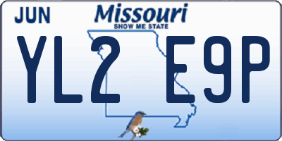 MO license plate YL2E9P
