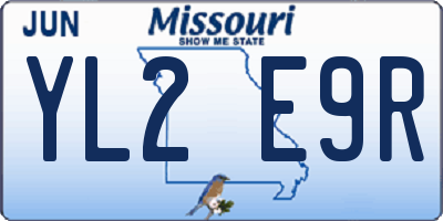 MO license plate YL2E9R