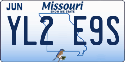 MO license plate YL2E9S
